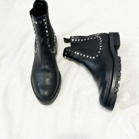 Dolce Vita Peton ankle boot Studded Black leather Ankle Boots size 8.5 - Picture 3 of 11